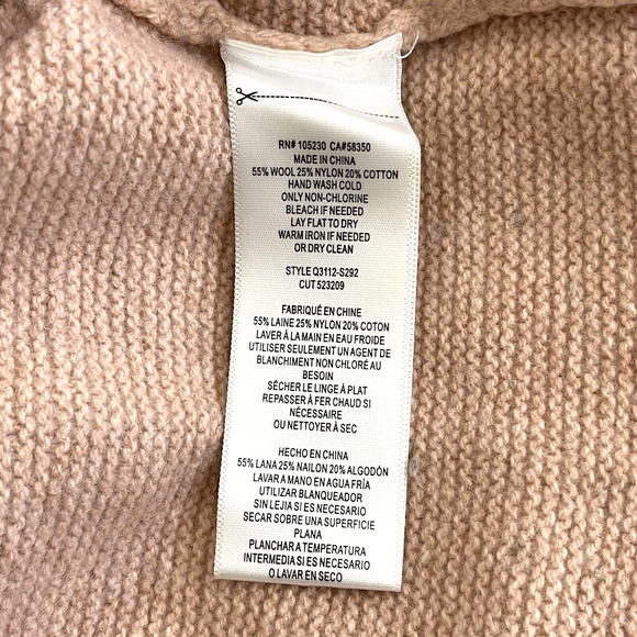 Equipment Chandler Soft Wool Blend Turtleneck Sweater XS Peach Neutral Fall - Picture 8 of 10